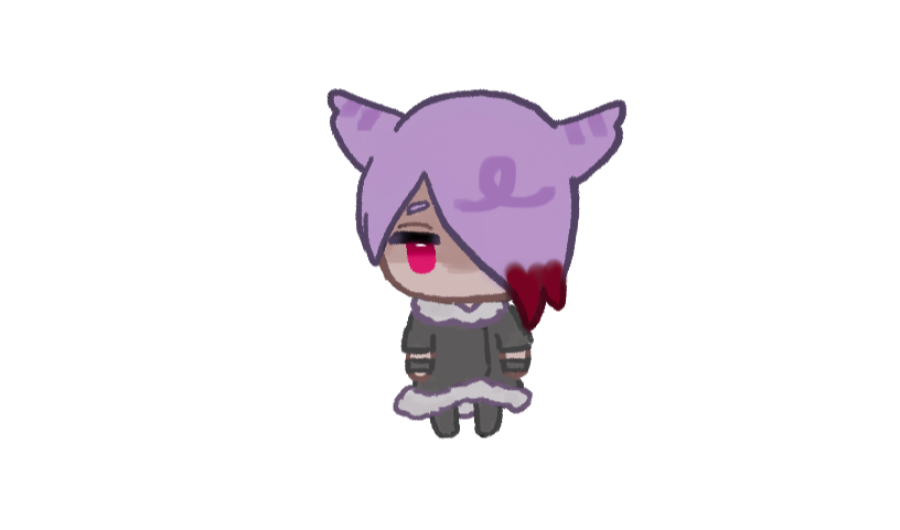 chibi drawing of hyun looking sullen